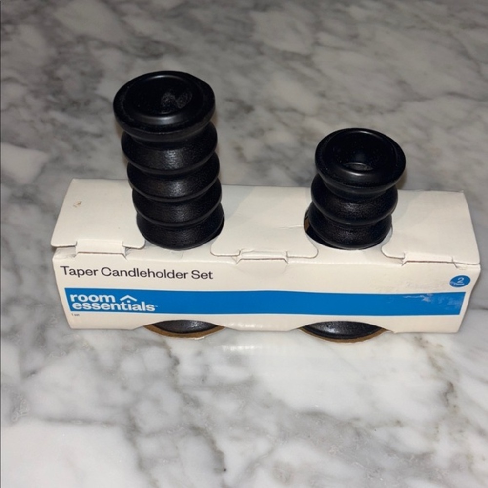 Room Essentials Ebony Taper Candleholder Duo